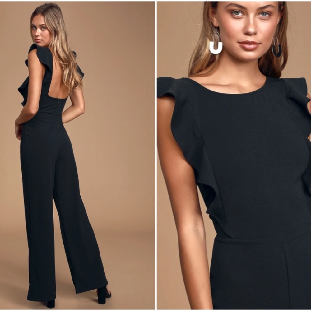 LULU's Sexy Chic Elegant Wedding Sophisitcated Sleek Stretchy Jumpsuit Pantsuit - Picture 5 of 5